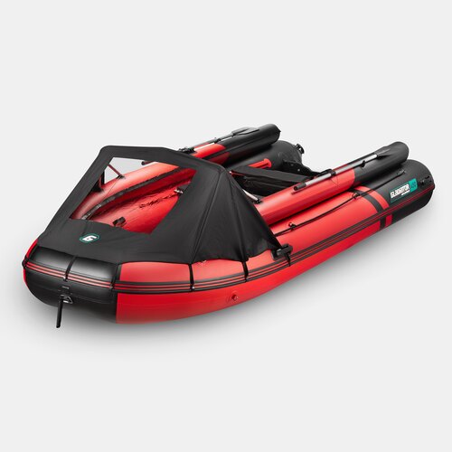 Надувная лодка GLADIATOR E450X PRO красно-черный