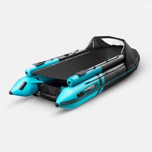 Надувная лодка GLADIATOR E420X PRO черно-бирюзовый