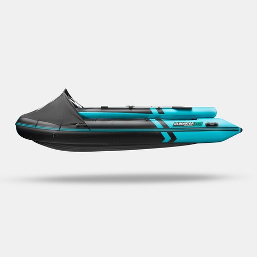Надувная лодка GLADIATOR E450X PRO черно-бирюзовый
